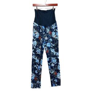 Motherhood Maternity Floral Print Full Panel Leggings For Women Size S